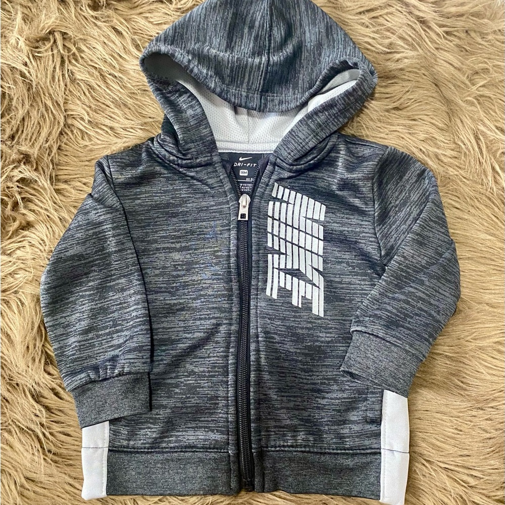 Nike Dri-fit Toddlers Charcoal Zip-Up Hoodie